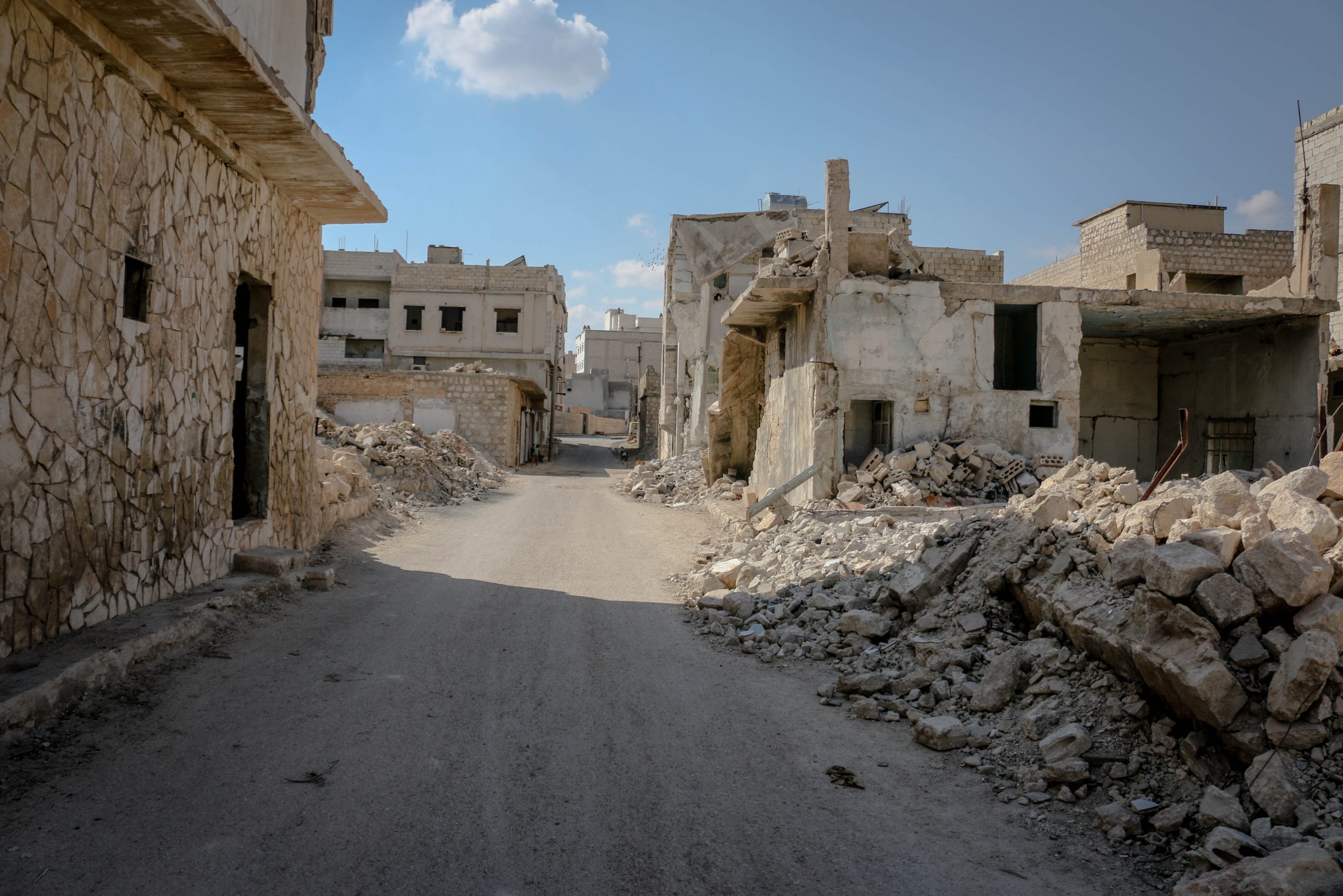 Zerstörte Häuser in der Region Idlib, Syrien, nach dem Erdbeben