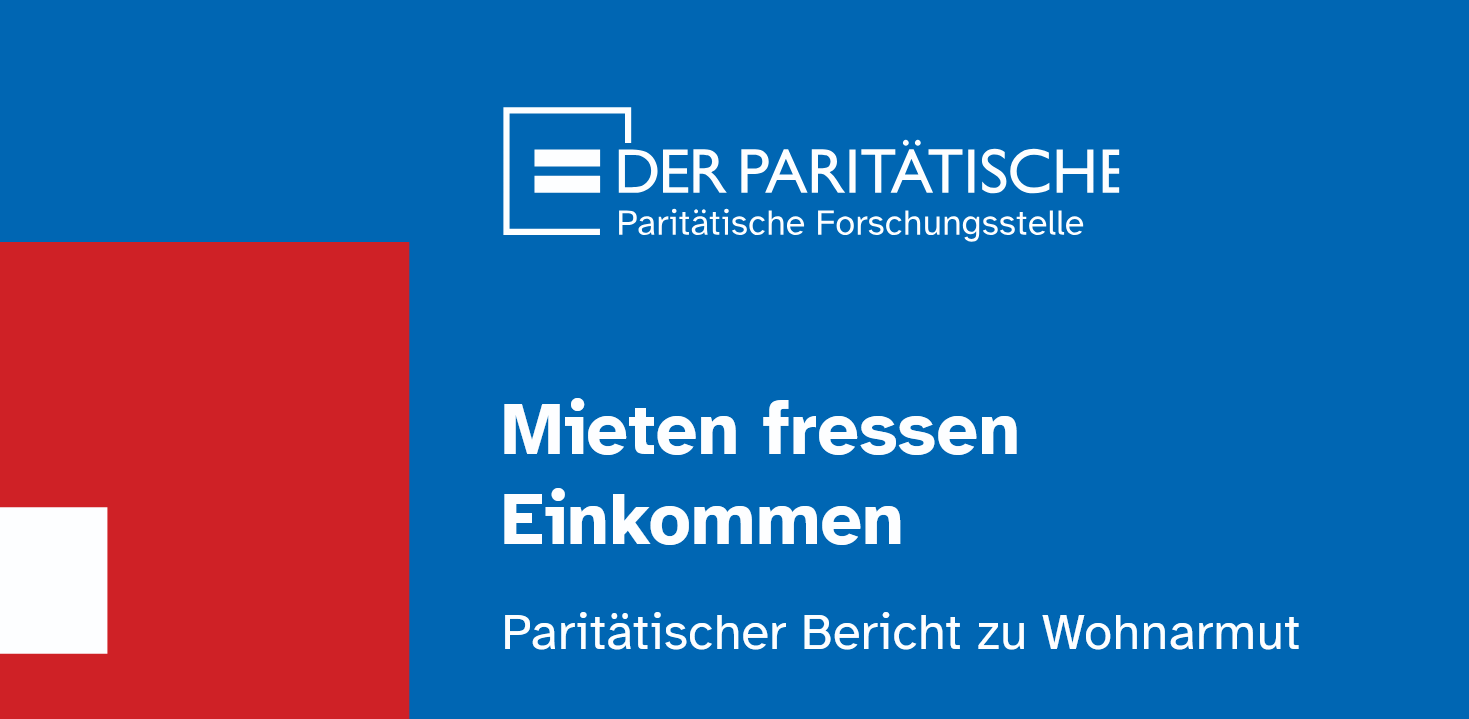 Bild von Titelblatt der Studie "Mieten fressen Einkommen" Paritätischer Bericht zu Wohnarmut