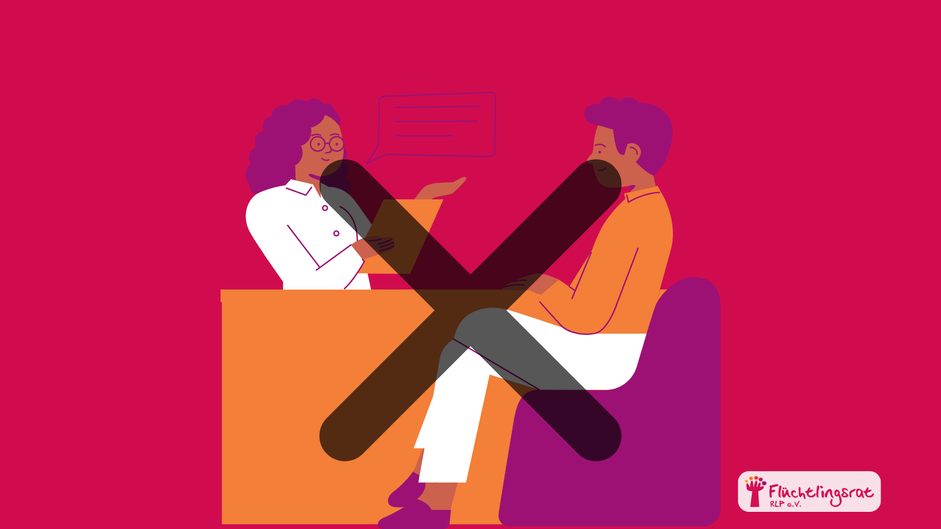 Beratungssituation, Kreuz im Vordergrund